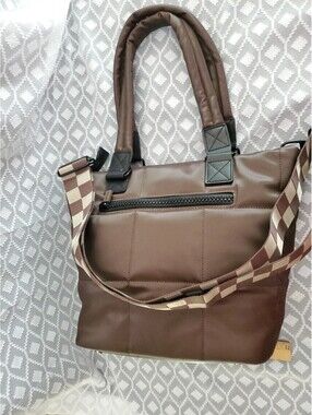 IHKWIP Brown Tote,check Strap